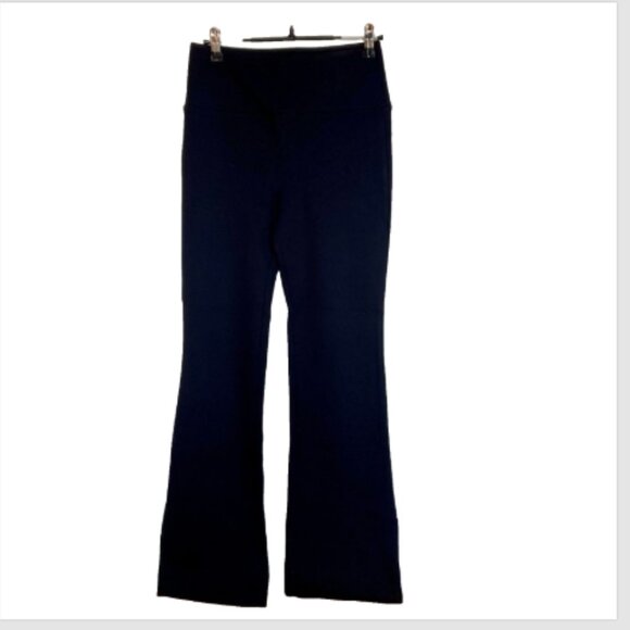 Lou & Grey Women's Black Side Split Sporty Ponte Mid Weight Flare Pants Size S - Picture 2 of 7